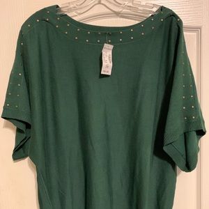 NWT Dressbarn Womens emerald green sweater size 2X
